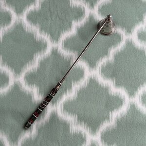 Vintage Silver Candle Snuffer with multi color rhinestone embellishment Handle